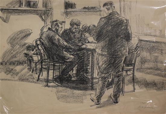 Hubert Arthur Finney (1905-1991) Studies of Civil Defence personnel, 22 x 15in., unframed